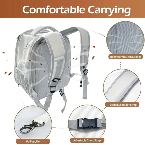 Durable carrying back pack for small pets for a small or medium size cat of dog. - Picture 7 of 8